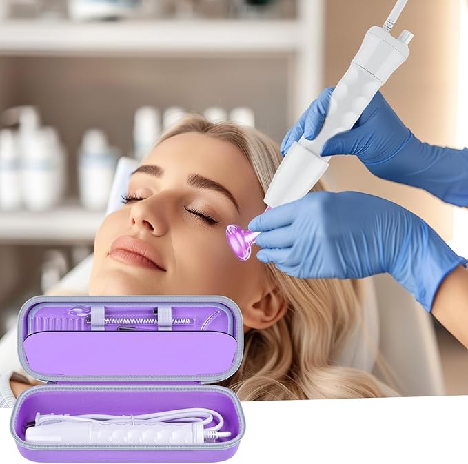 GWCASE Case Compatible with Houzzi/for NuDerma/for Signstek/for APREUTY/for FAZJEUNE/for NewWay Professional Clinical Portable Handheld High Frequency Skin Wand Machine, 6 Neon & Argon Wands-Purple