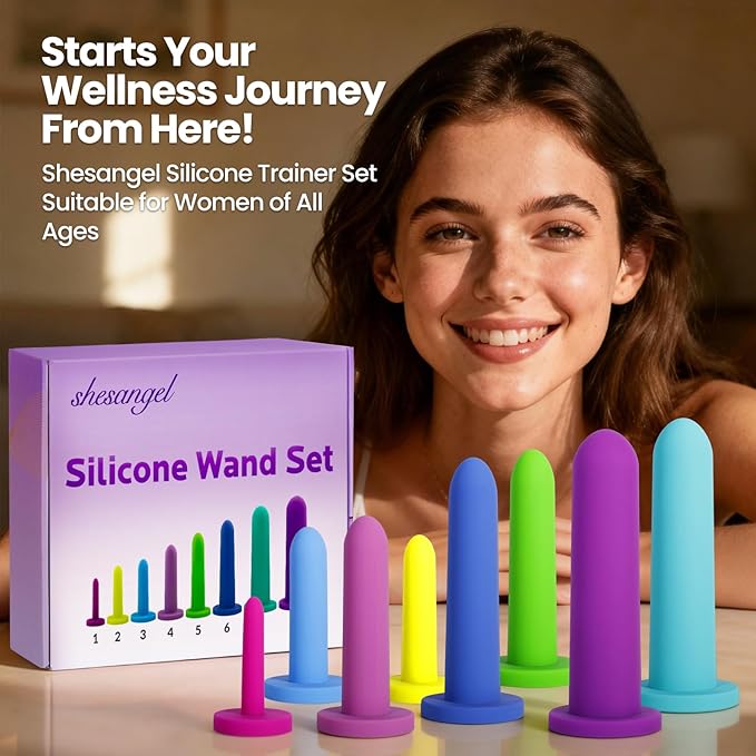 Pelvic Floor Trainer Kit: Silicone Wand Set with Soft & Flexible Design for Gentle Progression, 8 Different Sizes