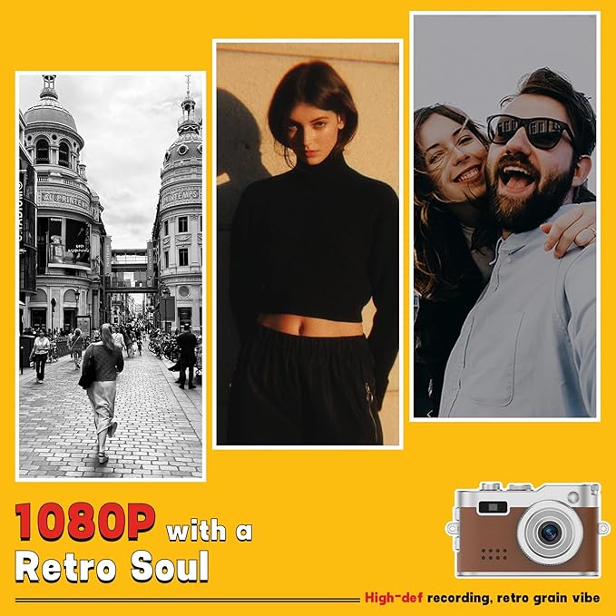Mini Keychain Camera, 1080P & 2MP Retro Aesthetic, 32GB Memory, Pocket-Sized Vintage Camera, Bag Charm, Birthday Gift