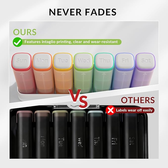 Weekly Pill Organizer 3X a Day, Detachable Pill Box 7 Day, Large 3 Times Daily Pill Case, Travel Pill Container Holder, Week Medication Dispenser Pillbox for Vitamin Supplement Medicine, White