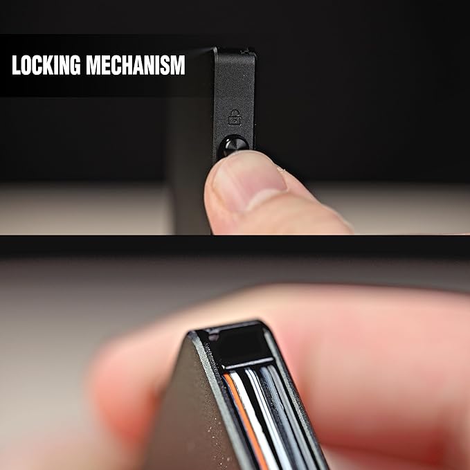 Faraday Wallet - RFID Blocking | Aluminum Credit Card Holder | Slim Minimalist Wallet | Locking Button Release | MagSafe Compatible | Money Clip