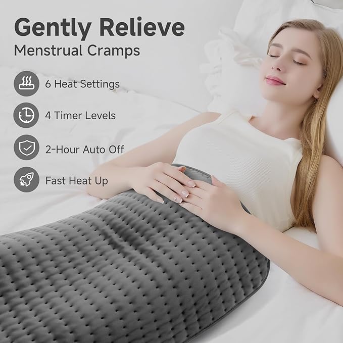 XXL Heating Pad for Back Pain Relief, Large Heating Pads Mothers Day Gifts for Mom Wife Grandma Dad Husband Birthday Christmas, Heat Pad for Women/Period Cramps/Legs/Shoulder/Feet w/Auto Shut Off
