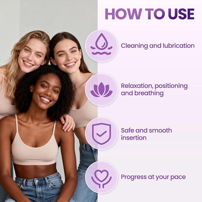 Pelvic Floor Trainer Kit: Silicone Wand Set with Soft & Flexible Design for Gentle Progression, 8 Different Sizes