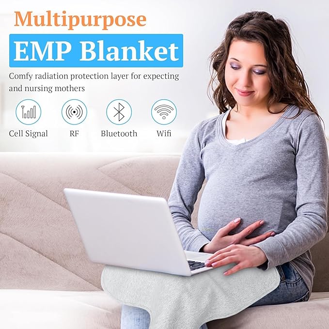 EMF Protection for Cell Phone - EMF Blanket Blocker with Faraday Fabric Cloth for Shield Protection While Using Your Laptop and Phone