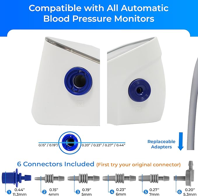 Extra Large Cuff Compatible with All Automatic Blood Pressure Monitors, Curved Fit, 9"-20.5" Inches (22-52CM), XL Replacement Cuff for Big Arms with 6 Connectors