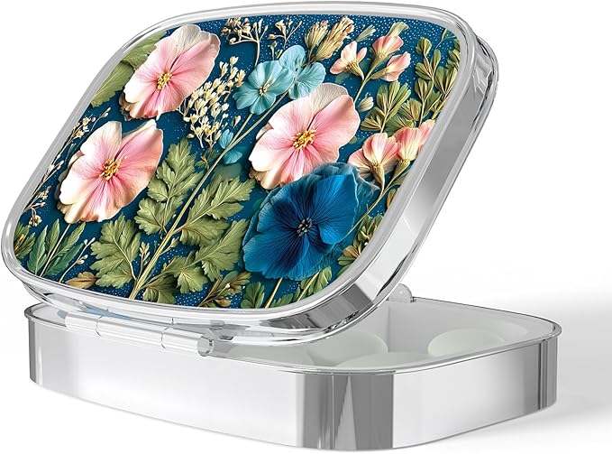 Pill Box-2 Compartment Small Pill Case Portable for Pocket & Purse Single Pill Carrier Pill Container to Hold Vitamins Medication Fish Oil and Supplements BPA-Free