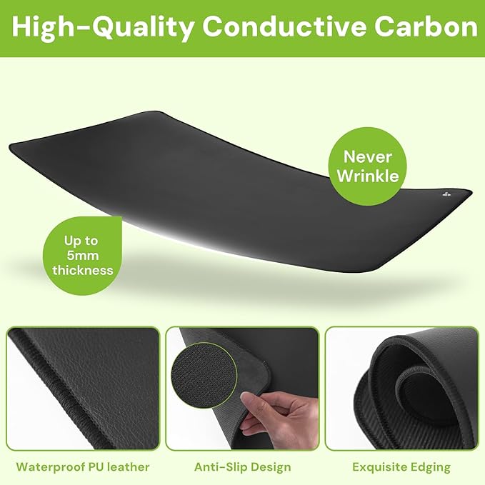 Grounding Mat 35" x 24" – Conductive Grounding Pad for Home Use, Connect to Earth's Natural Surface Indoors