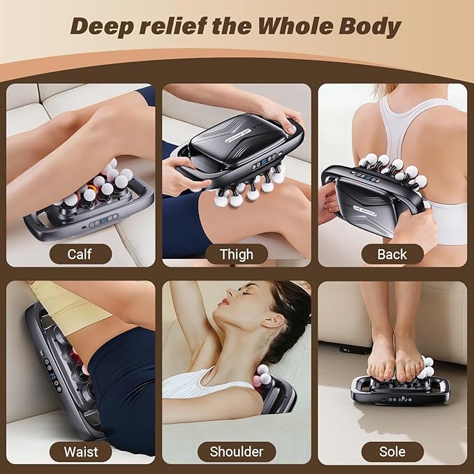 20 Head Massage Gun Deep Tissue, 2026 Upgrade Back Muscle Massager with3 Modes & 30 Intensities,2600mAh,6H Runtime Quiet Percussion Massager for Legs, Waist, Back Muscle Pain Relief