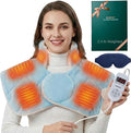 Weighted Heating Pad for Neck and Shoulders and Upper Back, Heated Neck Collar Wrap with 2.4 lb Tourmaline Fill, 30s Fast Heating, 8 Heat Levels up to 159°F, 16 Timers, Comfort Gift Set