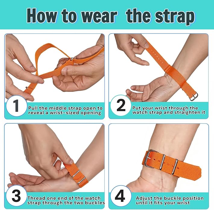 Nylon Strap Compatible with Hume Band - Soft Woven Breathable Replacement Strap Bands for Hume Health Band - 24/7 Wear, Adjustable Sport Wristband - Metal Buckle & Loop Closure for Secure