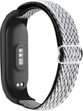 Adjustable Elastic Nylon Straps Compatible with Xiaomi Mi Band 6/Xiaomi Mi Band 5/Xiaomi Mi Band 4/Xiaomi Mi Band 3, Soft Breathable Sport Replacement Wristband for Women Men (Black White)