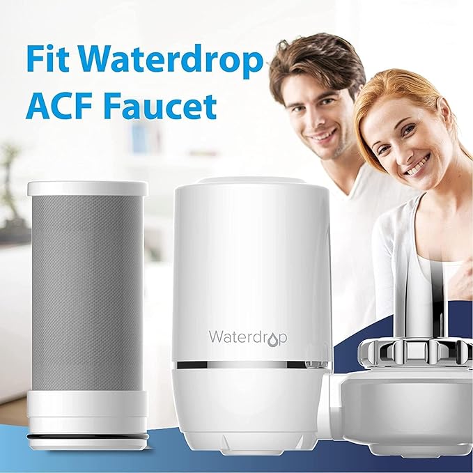 Waterdrop WD-FF-01A Replacement Filter, Faucet Water Filter, Replacement for WD-FC-01, WD-FC-02, WD-FC-06, Reduces Chlorine, Taste and Odor, Last Up to 3 Months(1 Pack)