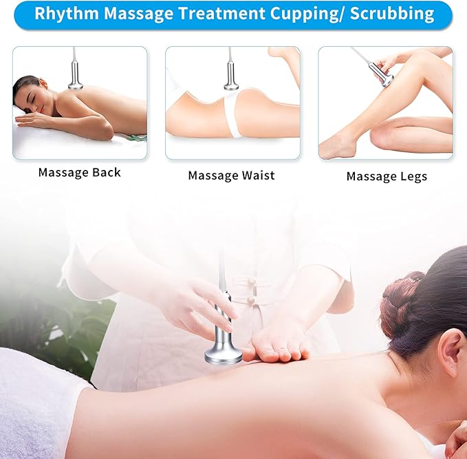 Titoe Vacuum Therapy Machine Multifunctional 0-75cmHg Cupping Cups Machine 6 Mode Adjustable Suction Vacuum Machine with 30 Cups and 3 Pumps