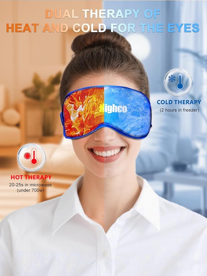2PCS Cooling Eye Mask and Neck Ice Wrap,Cold Gel Eye Ice Pack for Sleep,Cooling Mask for Eyes,Reusable Ice Eye Patch Cold Compress for Puffy Eyes,Headache,Dark Circles,Migraines Relief,Blue