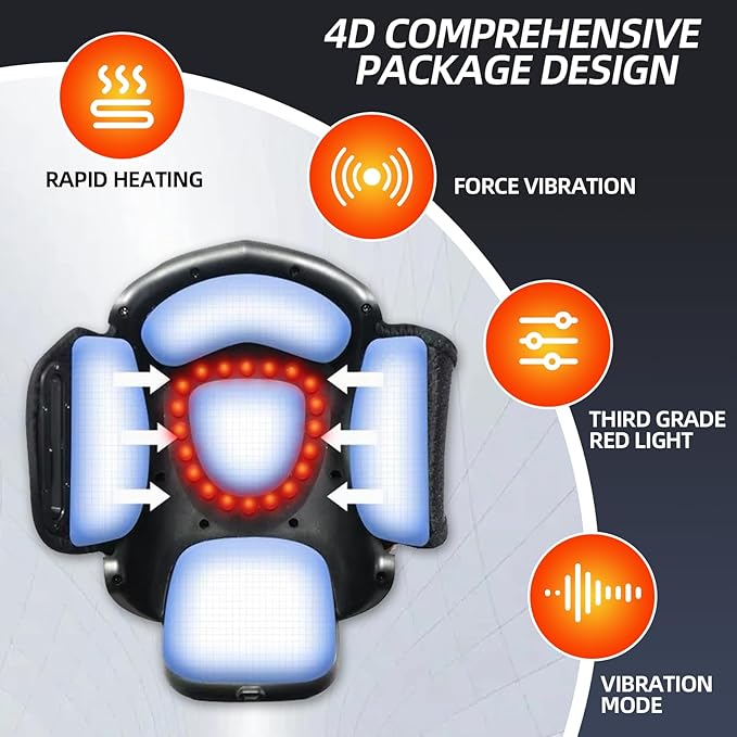 DEITY Knee Massager Smart with Heat, Vibration, 3D Massage, Red Light, 4-in-1, Cordless Portable Knee Massager with LED Large Screen, Gifts for Grandma & Grandpa