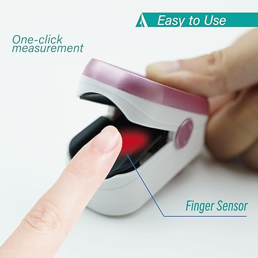 Pulse Oximeter Fingertip Rechargeable, Pulse Oximeter and Oxygen Monitor with OLED Screen, Accurate and Fast SpO2 and Heart Rate Monitor, Pulse Ox with Two Straps and Charing Cable
