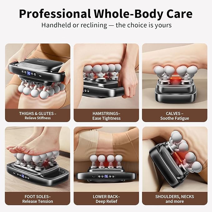 16 Head Massage Gun Deep Tissue, Gift for Husband 2026 Upgrade 48KG Force, 3 Modes & 30 Intensities, Quiet Portable with Dual Safety Protection for Neck Back Legs Waist Pain Relief