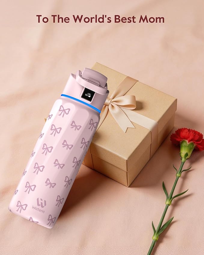 BOOST Smart Water Bottle with Reminder & Tracker, Double Wall Vacuum Insulated Bottles Stainless Steel, 32oz BPA-Free Wide Mouth for School, Gym, Office, Ideal for Mother's Day