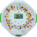 EziMedPil Automatic Pill Dispenser w/Visual &Audio Alerts, up to 6 Alarms/Day, 9 Dosage Templates, Easy-Read LCD Display, Lock Medication Dispenser w/Key for Vitamins, Prescriptions & More, Clear Lid