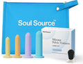 Soul Source | Silicone Wand Set Pelvic Floor Trainer | Progressive Comfort & Strength | Large Sizes 5-8 with Travel Pouch and Handle