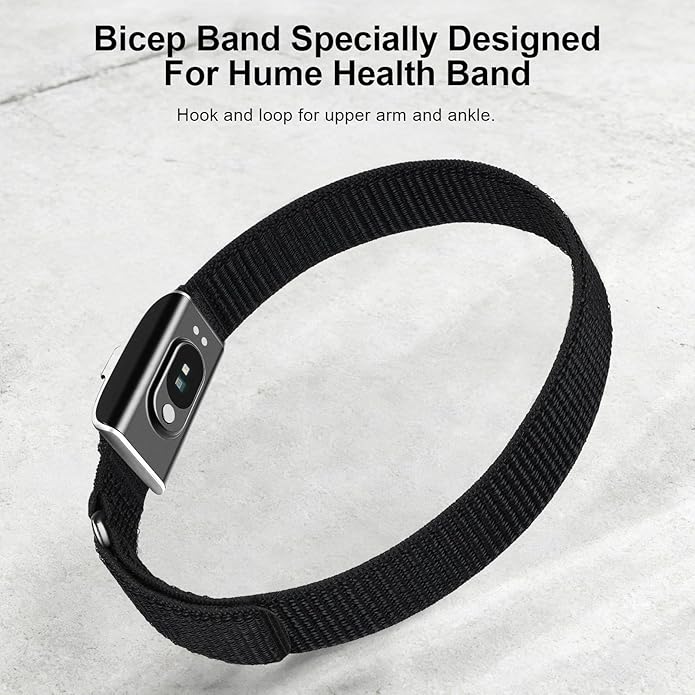 Bicep Bands Compatible with Hume Band, Hook and Loop Replacement Strap, Soft Nylon Sport Arm/Ankle Band Breathable Adjustable Wristband for Hmue Health band