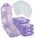 INVODA 12PCS 10-Compartment Pill Organizer BPA-Free Travel Pill Case with Daily Labels Portable Medicine Box for Vitamins, Supplements & Jewelry
