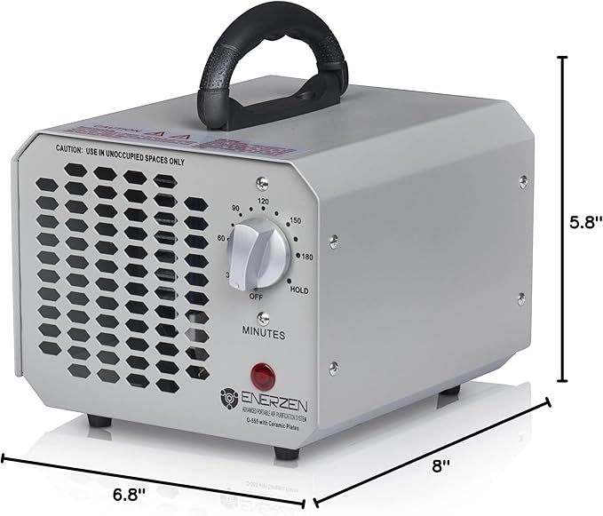Enerzen O-555-60,000mg Industrial Ozone Generator O3 Air Purifier Deodorizer, Silver