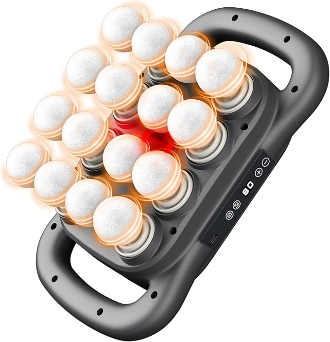 Massage Gun Deep Tissue with 16 Heads, 9 Modes & 9 Levels – Full Body Muscle Massager for Fascia, Electric Percussion Massager Gun for Muscles