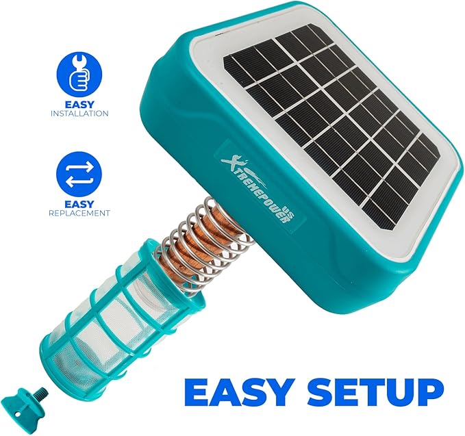 XtremepowerUS Solar Pool Ionizer - Floating Water Cleaner & Purifier Keeps Water Clear, 85% Less Chlorine, Compatible with Fresh and Salt Water Pools & Spas