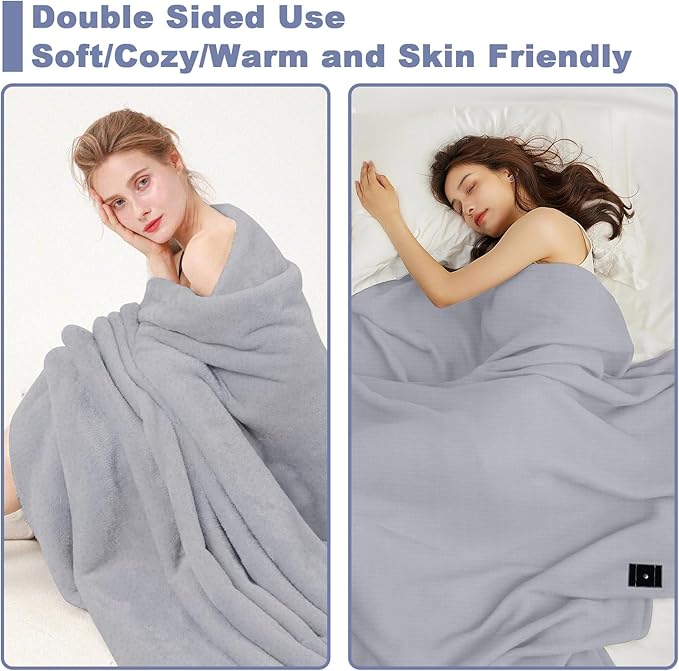Grounding Blanket 50 * 60 inch Grounding Sheets Queen, Grounding Mat for Improved Sleep, Relieving Pain, Conductive Grounded Mats with Grounding Cord (Gray, 50 * 60 in)