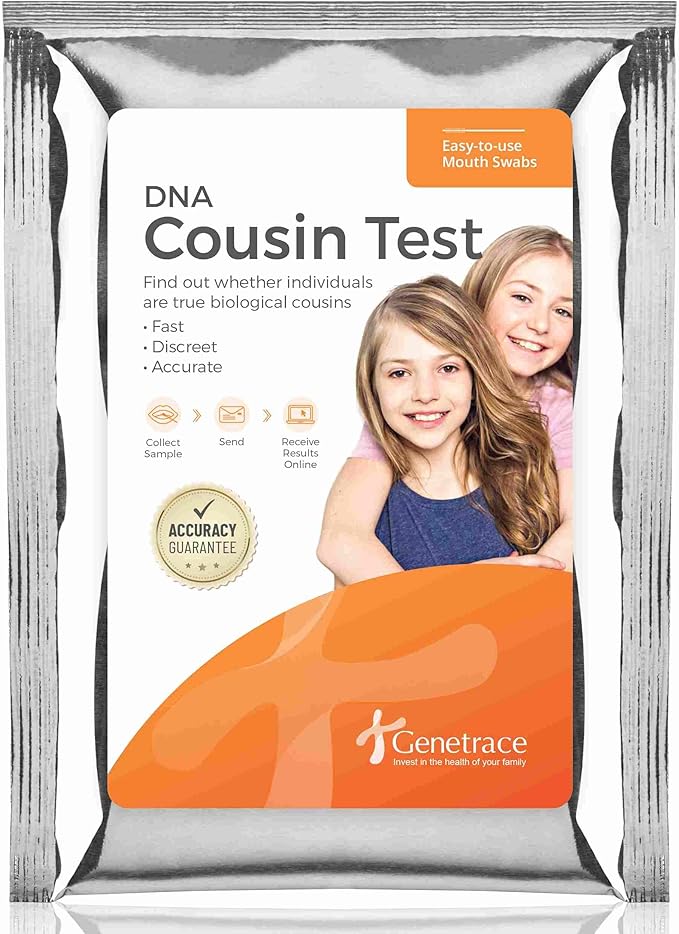DNA Cousin Test - at-Home Collection Kit for Two Potential Cousins - Lab Fees & Shipping Included - Results in 1-2 Days