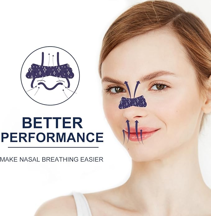 Nasal Strips for Snoring - Extra Strength Nose Strips for Breathing - Nose Tape for Sport, Work and Sleep - Anti Snoring Strips Help Stop Snoring (Blue-32PCS)