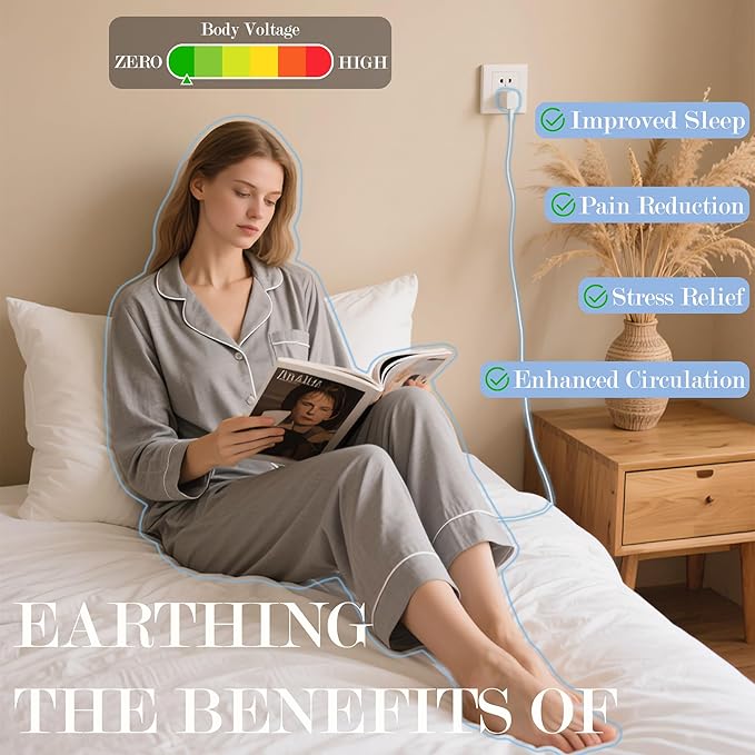 Ali King Grounding Sheets - King Size, Soft Cotton with Silver Fiber, 15'' Deep Pocket Earth Grounding Fitted Bed Sheets for Improved Sleep (White, King 76''*80''*15'')
