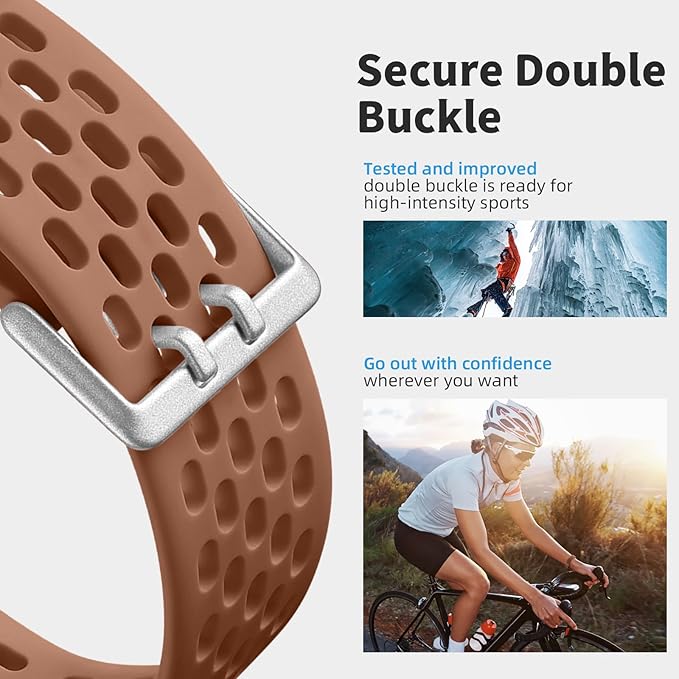 Getino Compatible with Fitbit Charge 5 Bands/Charge 6 Band Women Men, Soft Breathable Replacement Sport Strap Adjustable Bracelet for Fitbit Charge 5/ Charge 6 Advanced Fitness Tracker, Reddish Brown