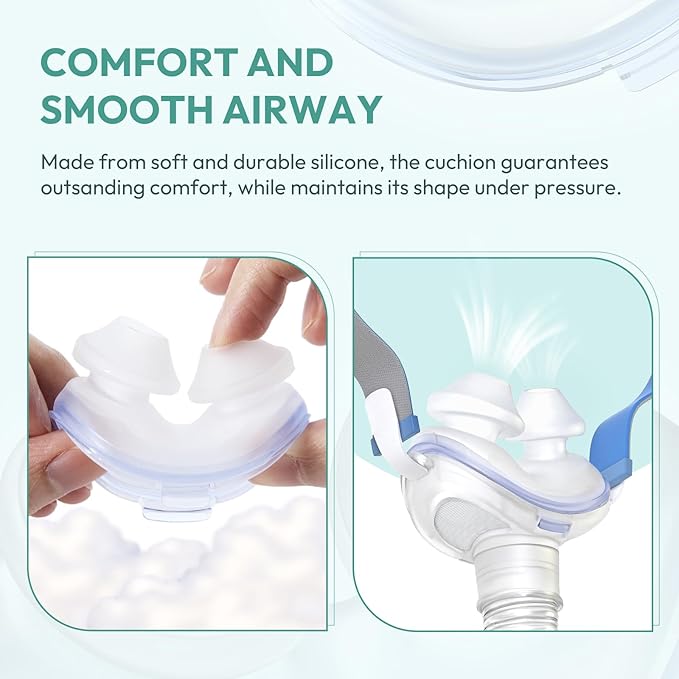 3 Packs Replacement Nasal Pillow Cushion for ResMed AirFit P10, Ultra-Soft Silicone, Better Sealing, Minimize Leakage, Reduce Pressure Points, CPAP Supplies Accessories, Size Medium