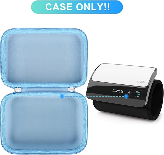 BOVKE Carrying Case for OMRON Evolv Bluetooth Wireless Upper Arm Blood Pressure Monitor, BP7000 One-Piece Design Portable OMRON BP Monitor Storage Bag, Blue