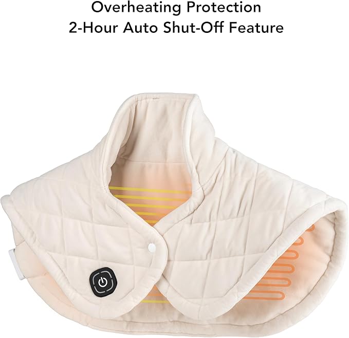 Berkshire Weighted Heating Pad – Faux Suede Fleece Electric Heat Pad for Neck, Shoulder & Back Pain Relief, 4 Heat Settings, Auto Shut-Off, Therapeutic Warmth, Cream, 23" x 15.3"