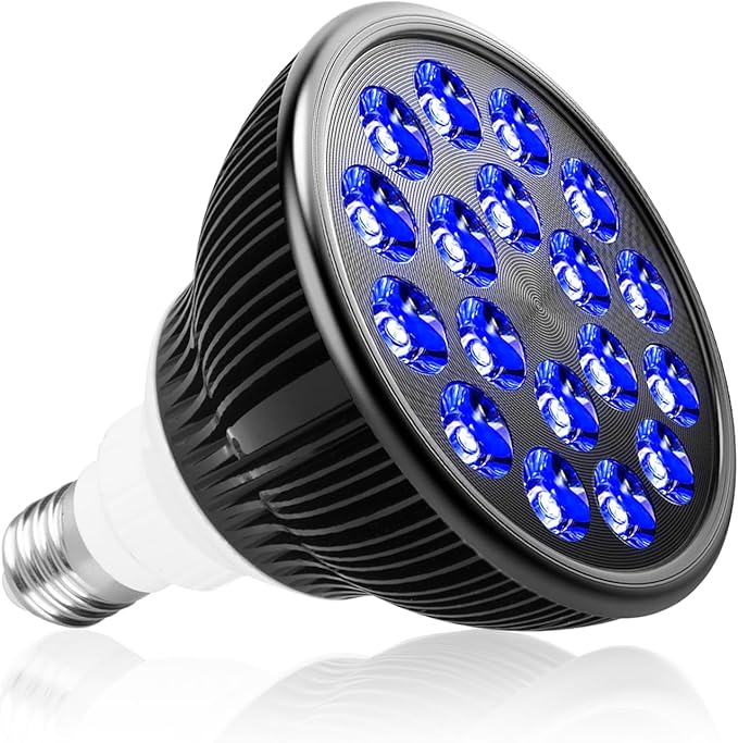 Blue Light Therapy Bulb, 18 LEDs Blue Light Therapy Lamp for Face and Body, High Irradiance, Large Coverage Area (Only Bulb)