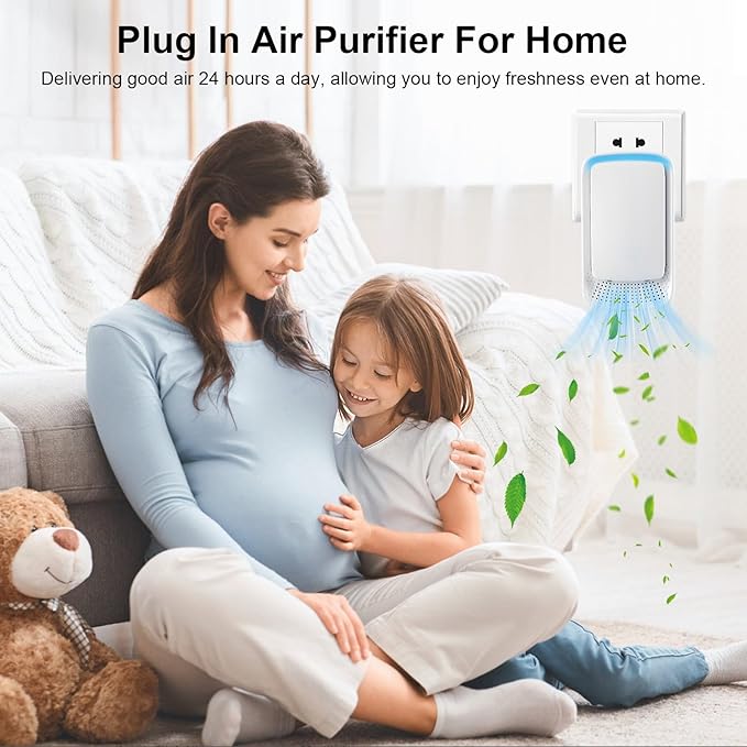 Negative Ion Air Purifier Plug in,Ionic Air Purifiers for Home, Bedroom, Office, Mini Portable Air ionizers Quiet Air Cleaner for Home(4)