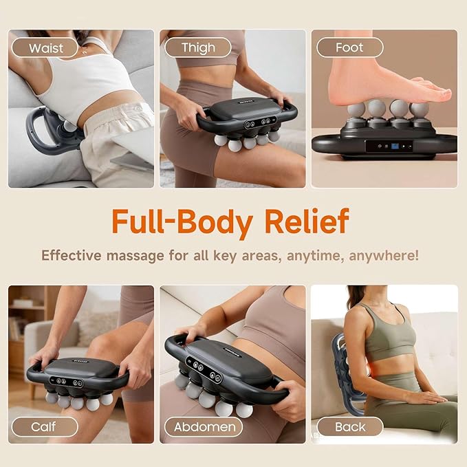 16-Head Massage Gun Set, Deep Tissue Percussion Massager, Electric Muscle Massager with 9 Adjustable Speeds, Portable for Home, Gym, Office, Travel, Black
