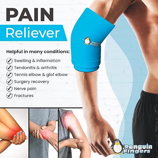 Elbow and Ankle Ice Pack for Injuries Reusable, Cold Warm Compression Sleeves for Arm, Ankle and Foot Pain Relief for Men, Women, Girls and Boys Tennis Elbow, Tendonitis, Non-Toxic, Latex Free