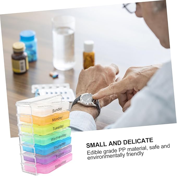 2sets Portable Day Pill Organizer Design Sealed Travel Case for Medicine Storage to Keep Medications Separate and Fresh