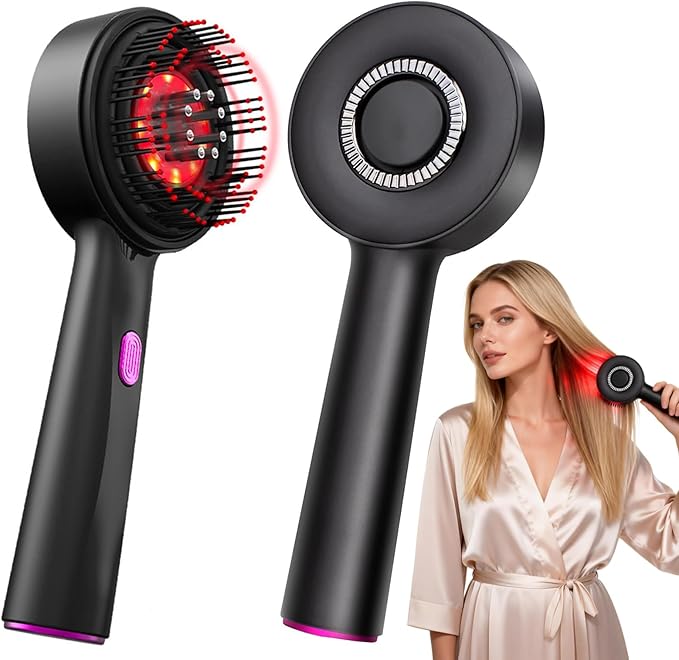 Electric Scalp Massager Red Light-scalp massager with red light therapy with 850nm,smart scalp massager with red light dual use for dry&wet hair,supports hair serum application,3 Modes selection,gift