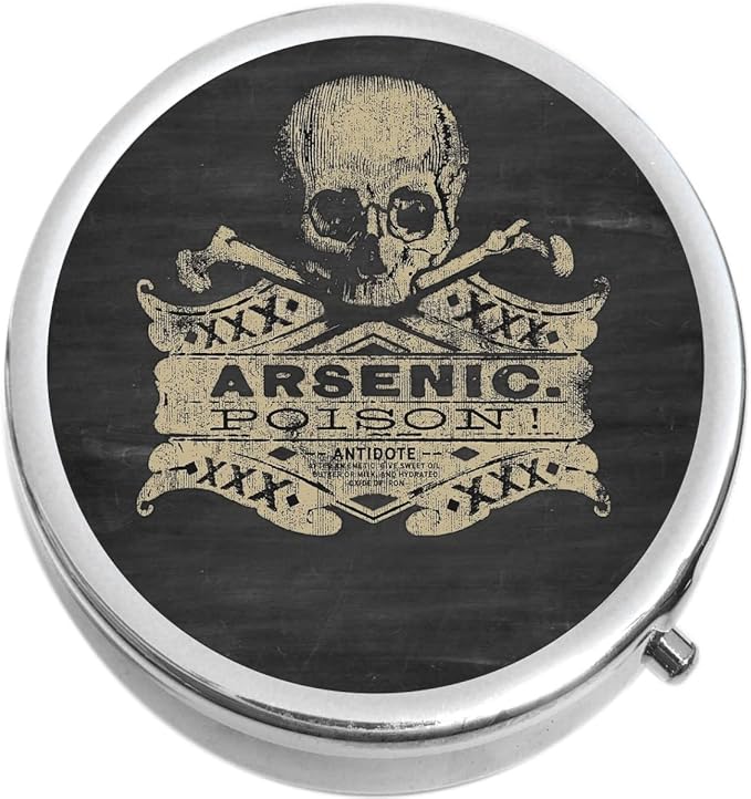 Skeleton Skull Arsenic Poison Medicine Pill Box