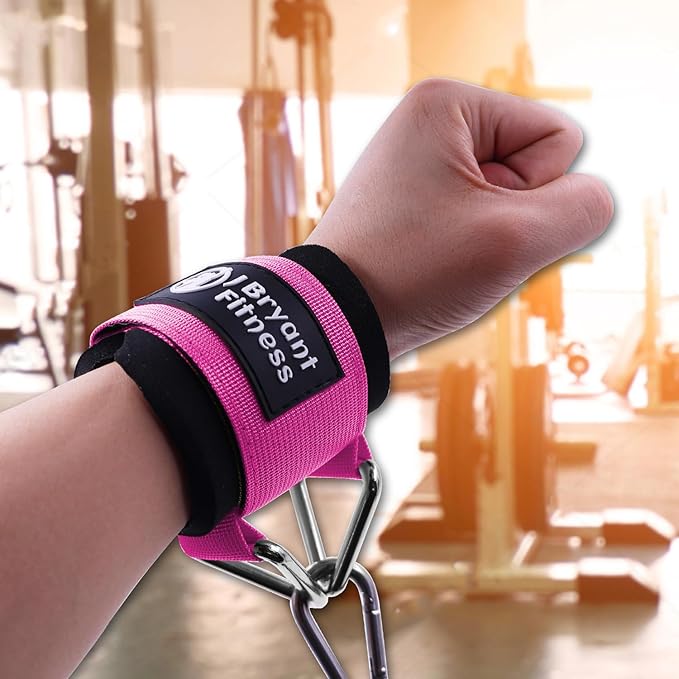 J Bryant Fitness Wrist Cuffs for Cable Machines – Heavy Duty Adjustable Wrist Straps with 7mm Neoprene Padding for Strength Training, Pull Exercises, and Forearm Support