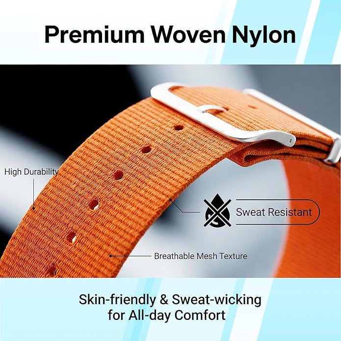 Nylon Strap Compatible with Hume Band - Soft Woven Breathable Replacement Strap Bands for Hume Health Band - 24/7 Wear, Adjustable Sport Wristband - Metal Buckle & Loop Closure for Secure