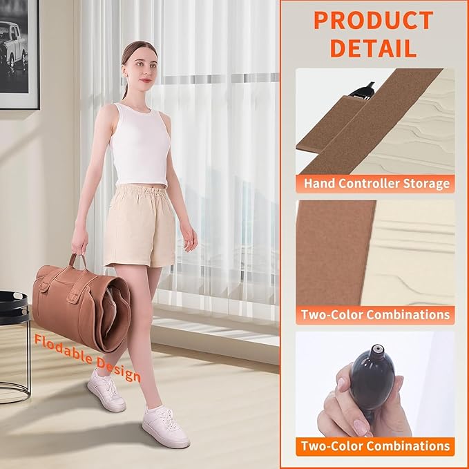 Full Body Massage Mat with Heat, Back Massager for Pain Relief Deep Tissue, Back Massage Pad with Lumbar Support Traction Device, 10 Vibration Motors & 5 Massage Modes, 2 Heating Pads for Back