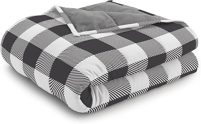 Ella Jayne - Luxury Reversible Weighted Blanket for Adults, Heavy Blanket, Queen/King/Twin Size, Black/White - 15lb