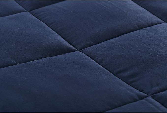 RelaxBlanket Cotton Weighted Blanket 100% Cotton with Premium Glass Beads for All-Season 60''x80'' 20lbs,Navy