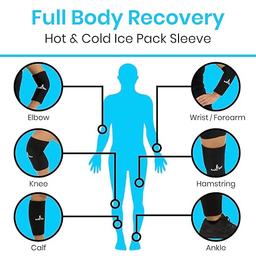 Arctic Flex Ice Sleeve for Knee, Elbow, Arm - Hot & Cold Freeze Pack Wrap for Tennis Pain Relief, Tendonitis - Gel Compression Brace for Injuries - Therapy Compress - Reusable, 360 Coverage